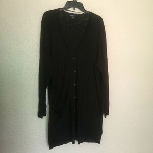 TORRID cardigan for women black long lightweight size 3 (us 3X) buttons on the f